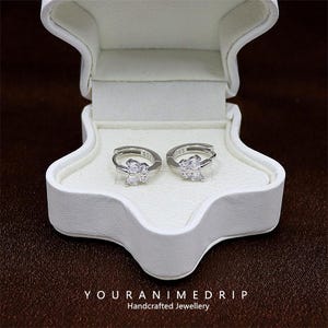 S925 Sterling Silver Butterfly Earrings with Zircon Inlay, Simple Minimalist Hoop earrings