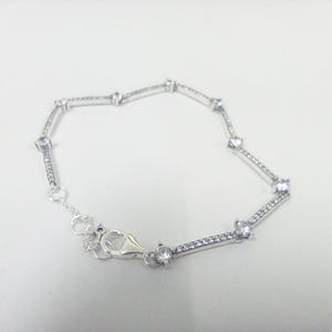 Pulseira com pingente Pandora Sparkling Pavé Bars em prata de lei 925