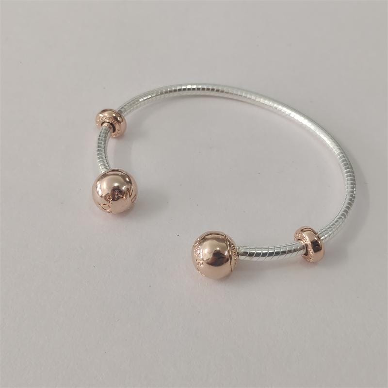 Pandora Rose Gold Pandora Open Bangle Ends NEW 100% Authentic