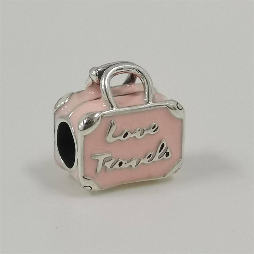 Pandora Sterling Silver Pink Travel Bag Charm - Etsy Israel