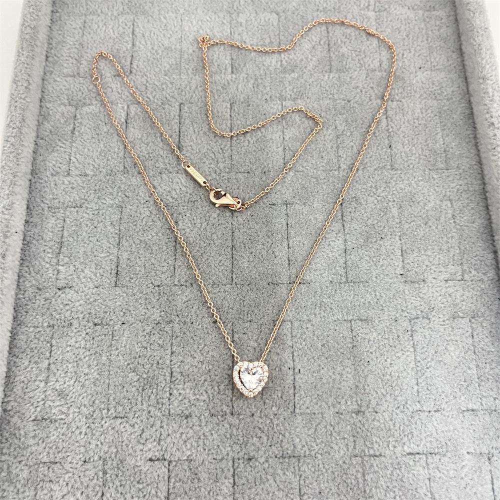 Pandora Rose Gold Sparkles the Heart-shaped Clavicle Chain -45