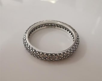 Pandora S925 Silver Ale Sparkling Curve Ring