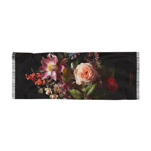 Bufanda ligera con estampado floral rosa claro - Accesorios botánicos