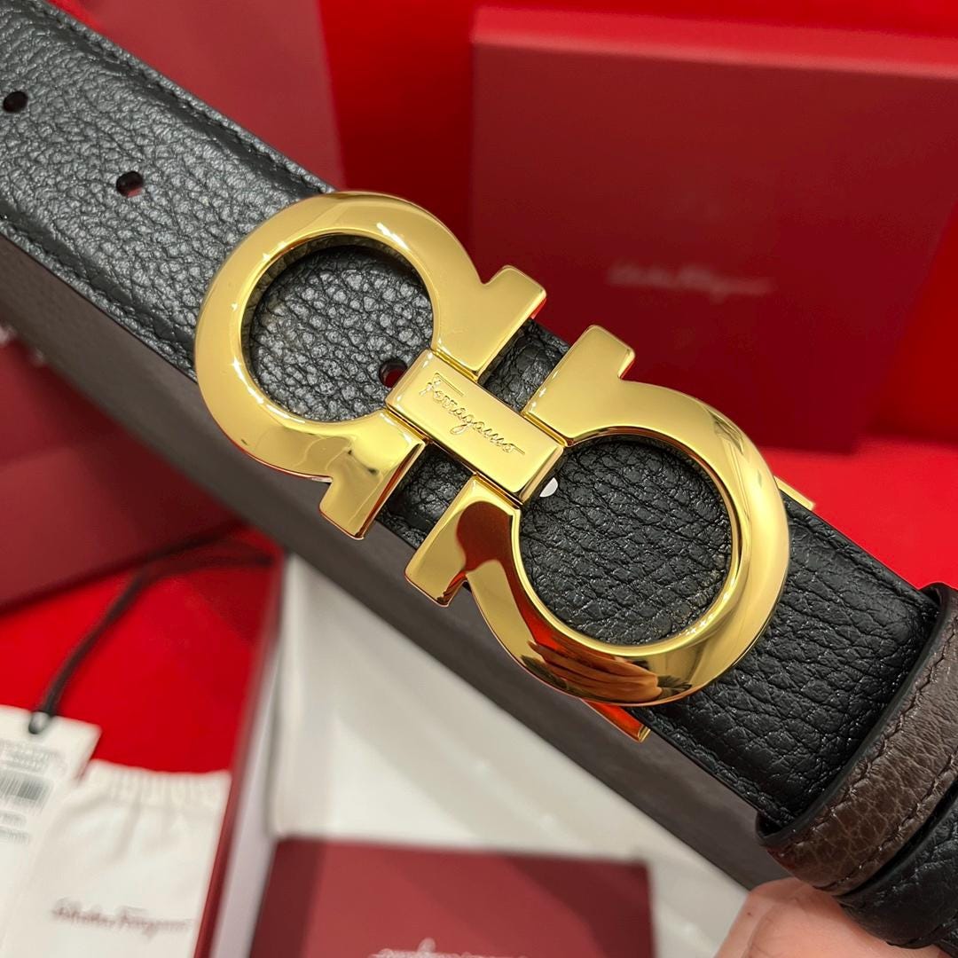 フェラガモ ベルト リバーシブル 幅3.5cm/1.37インチ レザー 本物