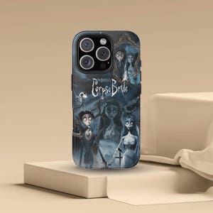 Funda gótica para teléfono de La Novia Cadáver: Resistente y duradera, regalo de Halloween, inspirada en Tim Burton, arte único, estética de terror.