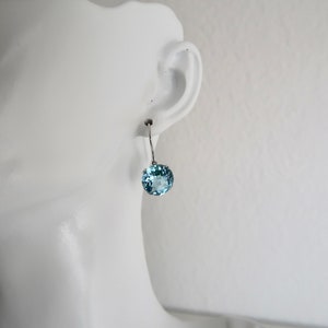 Blauer Topas 18K Weißgold Ohrringe Drop Down Weißgold Ohrringe Topas 9,92ct Rundschnitt