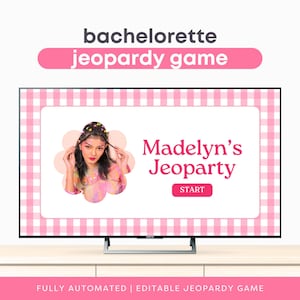Bachelorette Jeopardy Game Template Bridal Shower Game Canva Editable Bachelorette Party Game Bridal Jeopardy Game Template Bridal Party