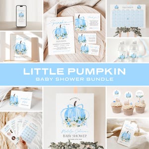 Little Pumpkin Baby Shower Boy Sweet Little Pumpkin Baby Shower Bundle Fall Baby Shower Invite Bow Pumpkin Baby Shower Invitation Template