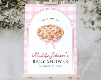 Cutie Pie Is on the Way Baby Shower Welcome Sign Fall Thanksgiving Cutie Pie Baby Shower Sign Little Cutie Baby Shower Decoration Template