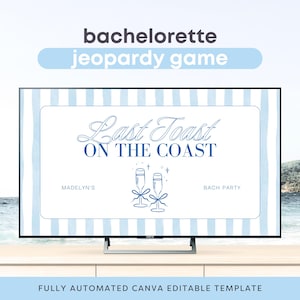 Last Toast on the Coast Bachelorette Jeopardy Game Template Coastal Bachelorette Party Game Bach Club Coastal Cowgirl Bachelorette Trivia