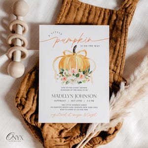 Little Pumpkin Baby Shower Invite Orange Fall Pumpkin Baby Shower Invitation Autumn Baby Shower Sweet Little Pumpkin Baby Shower Invitation