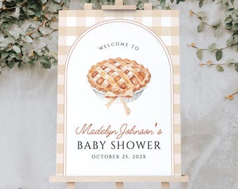 Cutie Pie Is on the Way Baby Shower Welcome Sign Fall Thanksgiving Cutie Pie Baby Shower Sign Little Cutie Baby Shower Decoration Template