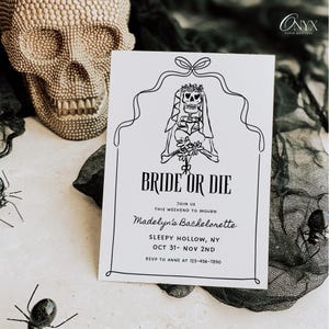 Bride or Die Bachelorette Invitation Template RIP Single Life Bachelorette Party Invite Til Death Do Us Party Bachelorette Weekend Itinerary