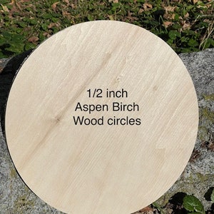 1/2 inch Birch Wood Round Blanks | Woodworking Supply| Crafting Supply | Project Ready | Rounded Edge Available | SIgn Blank