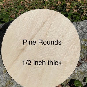 1/2 inch Pine Wood Round Blanks| Woodworking Supply|Crafting Supply |Project Ready