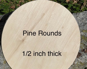 1/2 inch Pine Wood Round Blanks| Woodworking Supply|Crafting Supply |Project Ready