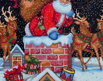 Diamond Painting Finished | Christmas Santa | Diamond Painting Wall Art | Unframed | DAC Diamond Art