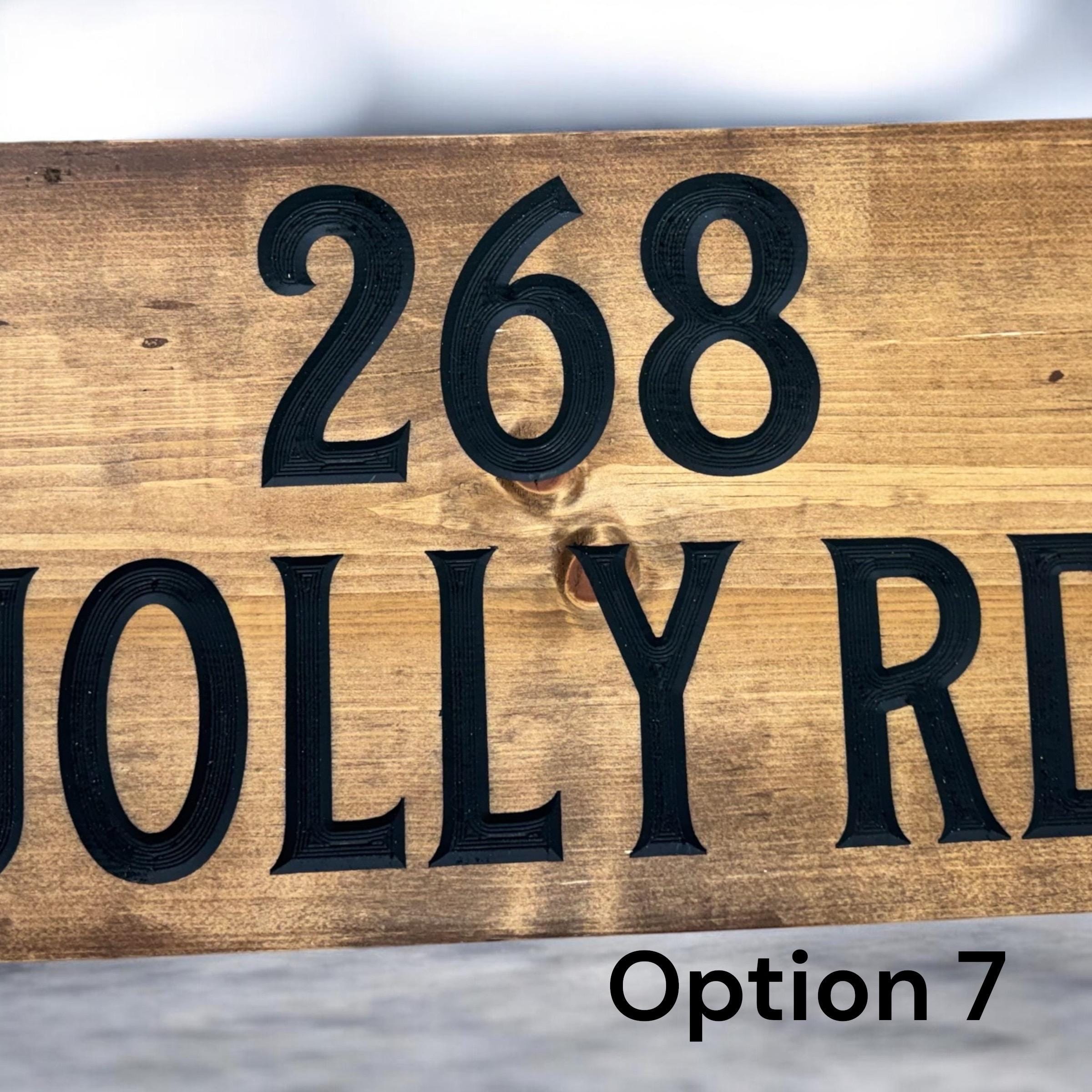 Large Personalized Pine Wood Address Sign With Solar Lights | Farm ...