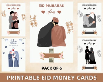 Digital Eid Money Holder, Editable Eid Money Card, Couple Eid, 6 Designs, Wife Eid Gift, Islamic Gift, Eid Mubarak Card, Instant Download