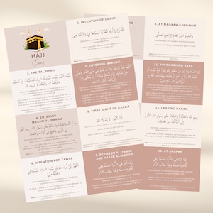 Hajj Dua Cards, Printable Hajj Duas, Hajj Dua Flashcards, Hajj Dua Book