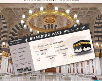 Custom Umrah Boarding Pass, Hajj Umrah Ticket, Hajj Boarding Pass, Umrah Card, Umrah Mubarak, Hajj Mubarak, Umrah Hajj Gift, Makkah, Madinah