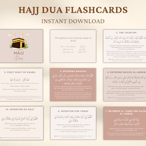 Hajj Dua Cards, Printable Hajj Duas, Hajj Dua Flashcards, Hajj Dua Book