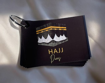 Hajj Dua Cards, Black Hajj Duas Printable Cards, Hajj Dua Flashcards, Hajj Duas PDF, Islamic Hajj Dua Cards, Duas for Hajj and Umrah Digital