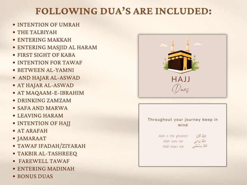 Hajj Dua Cards, Printable Hajj Duas, Hajj Dua Flashcards, Hajj Dua Book