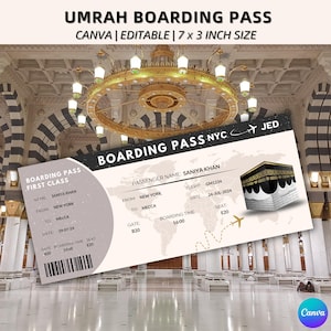 Umrah Bordkarte, Benutzerdefinierte Umrah Ticket, Hajj Bordkarte, Hajj Ticket, Umrah Mubarak, Hajj Mubarak, Umrah Hajj Geschenk, Makkah, Madinah