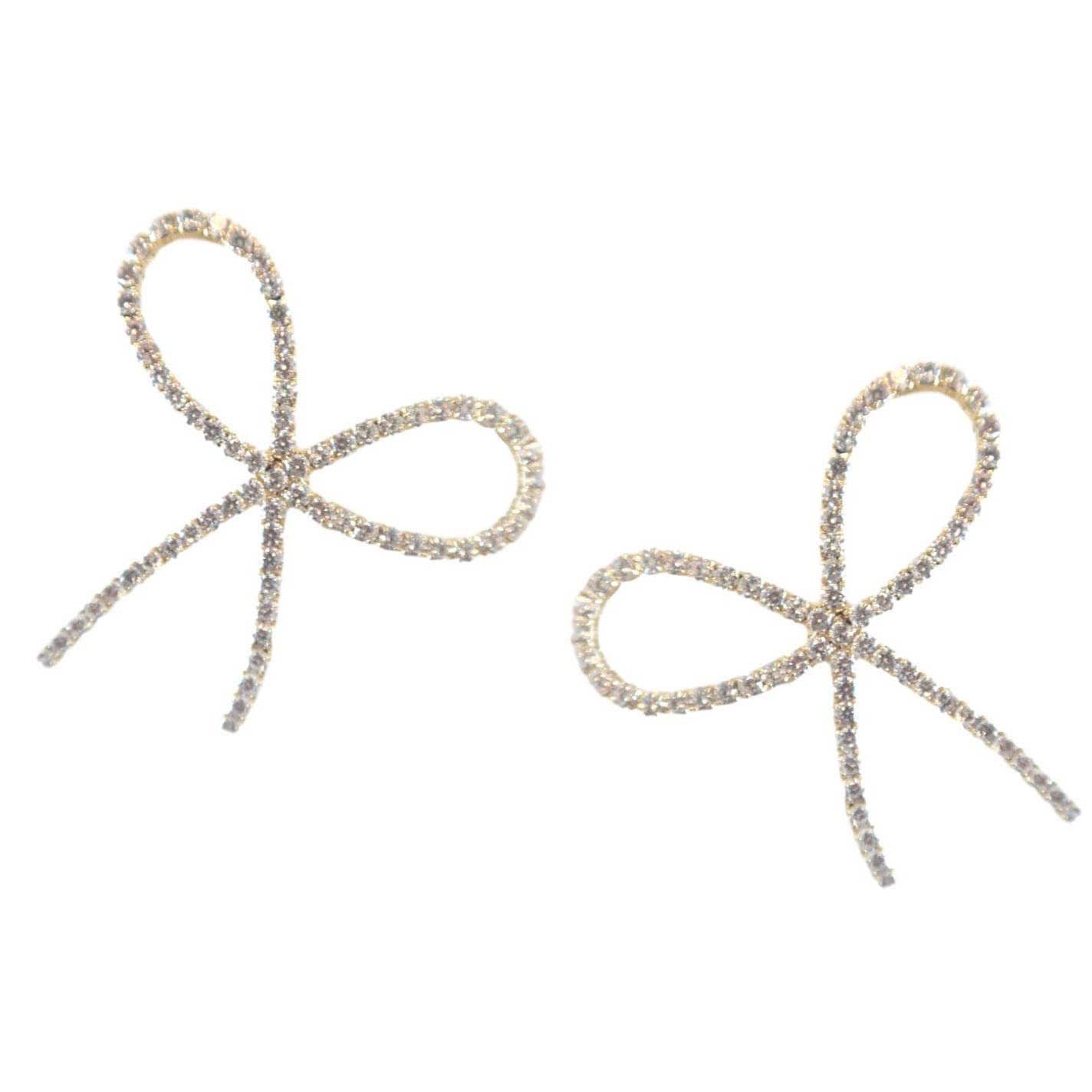 High Quality Crystal Rhinestones Chain Decorated Acrylic Ribbon Knot Tie  Bow Beads For Pen Earring Necklace DIY 10pcs 32*27mm