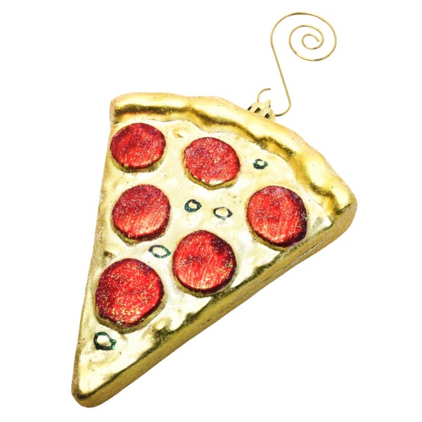 Pizza Slice Glitter Christmas Ornament