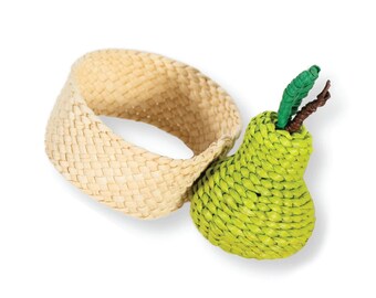 RAFFIA NAPKIN RING - Lime