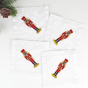 Nutcracker Embroidered Cocktail Napkins SET/4