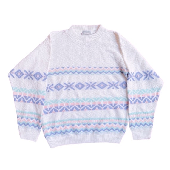 Vintage Pastel Aztec Fairy Kei Sweater 80s