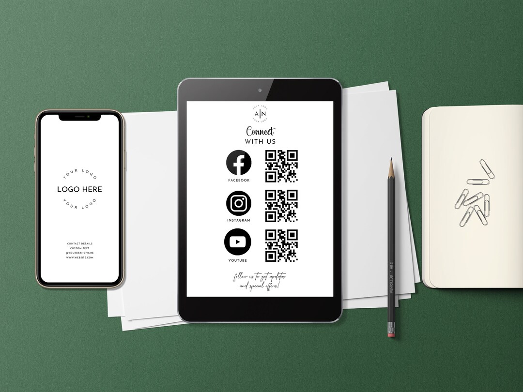 Connect With Us QR Code Template Hairdresser Qr Sign Template