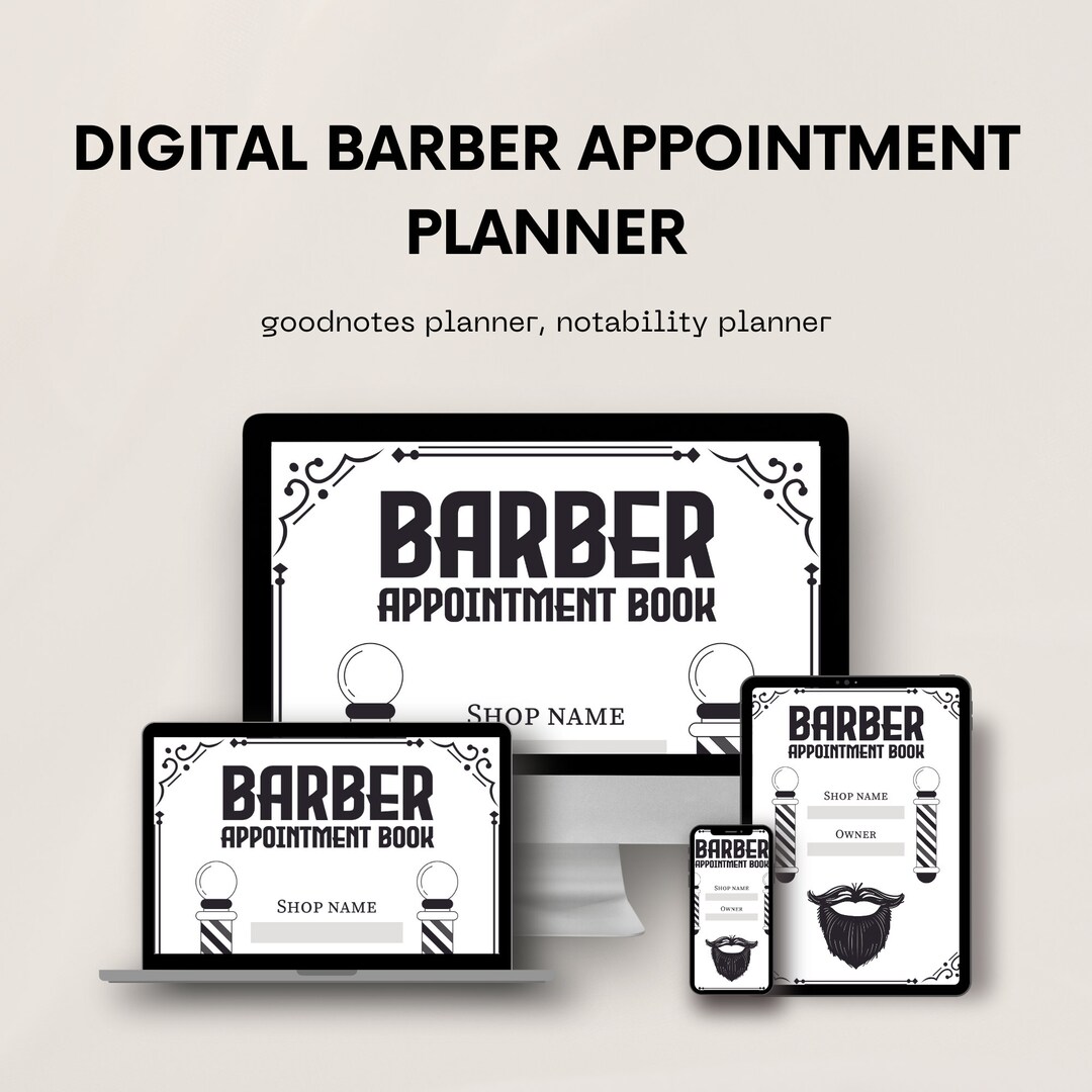 Digital Barber Appointment Planner, Weekly Salon Planner, MRR Schedule ...