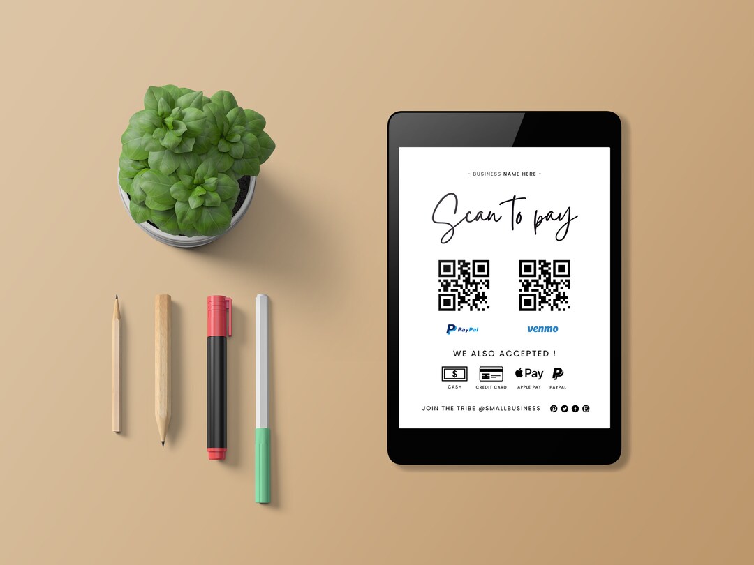 Scan to Pay QR Code Template Hairdresser Payment Qr Code Qr Etsy
