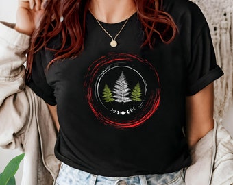 Cottagecore Moon Fern T-shirt Boho Witch Shirt Cottagecore Aesthetic Top Fairycore Shirt  Nature Lover Gift For Her Gift for Him