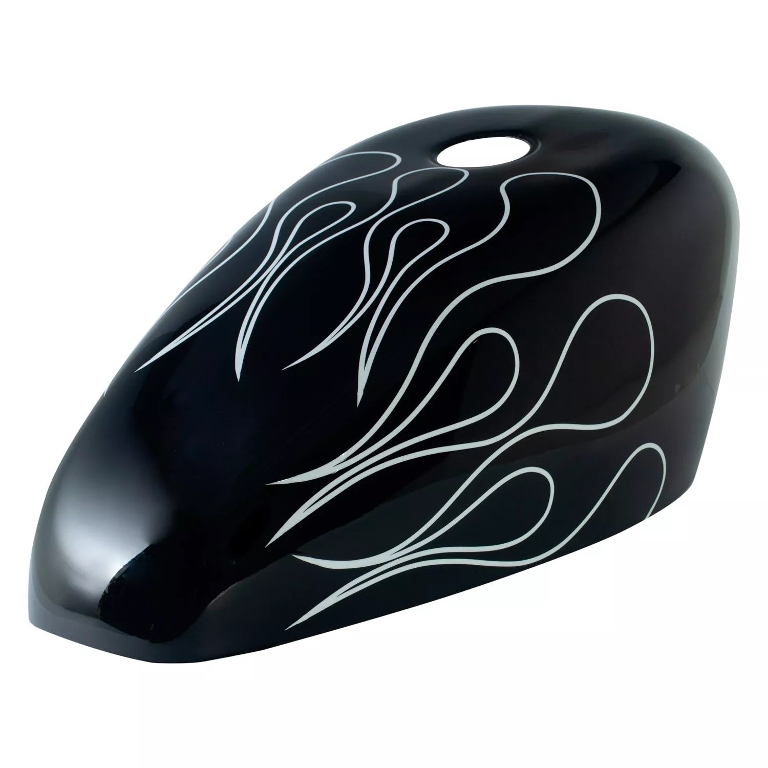 Gas Tank Cover Black & White Stripe Flames Simonkustom, Fits on Harley  Davidson, Indian, Royal Enfield, Honda, Suzuki, Yamaha. 