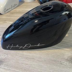 Custom Motorcycle Gas Tank Cover Handscript Simonkustom, fits on your bike, choose your model!