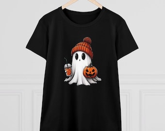 Halloween Ghost Shirt, Cute Halloween Shirt, Halloween Women's Shirt, Spooky Season Shirt, Trick or Treat Shirt, Pumpkin