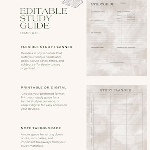 Editable Study Guide Template - Customize Your Learning Journey