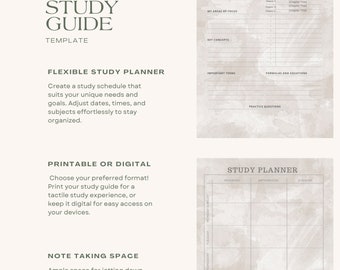 Editable Study Guide Template - Customize Your Learning Journey