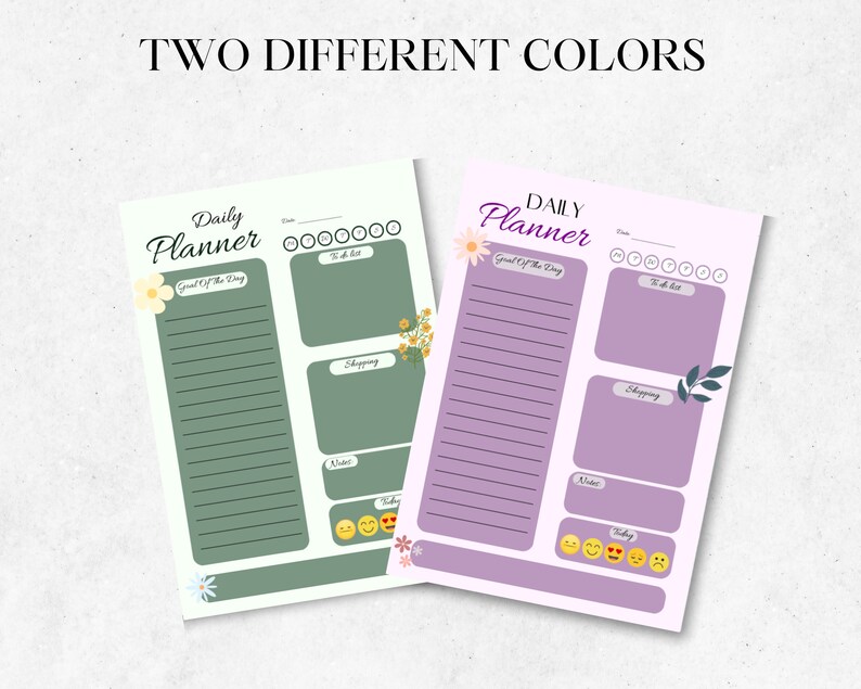 Digital Printable One Page Daily Planner - Etsy