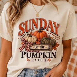 Sunday at the Pumpkin Patch PNG, Pumpkin Patch PNG, Fall png, Vintage Pumpkin Shirt PNG, Autumn Graphic, Instant Download