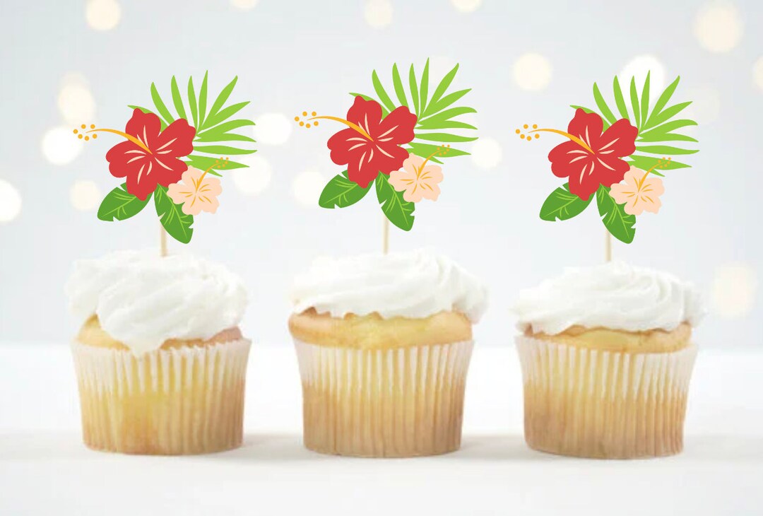 Honbay 24Pcs Cactus Cake Cupcake Toppers Food Fruit Picks Hawaiian Cacti Themed Party Supplies