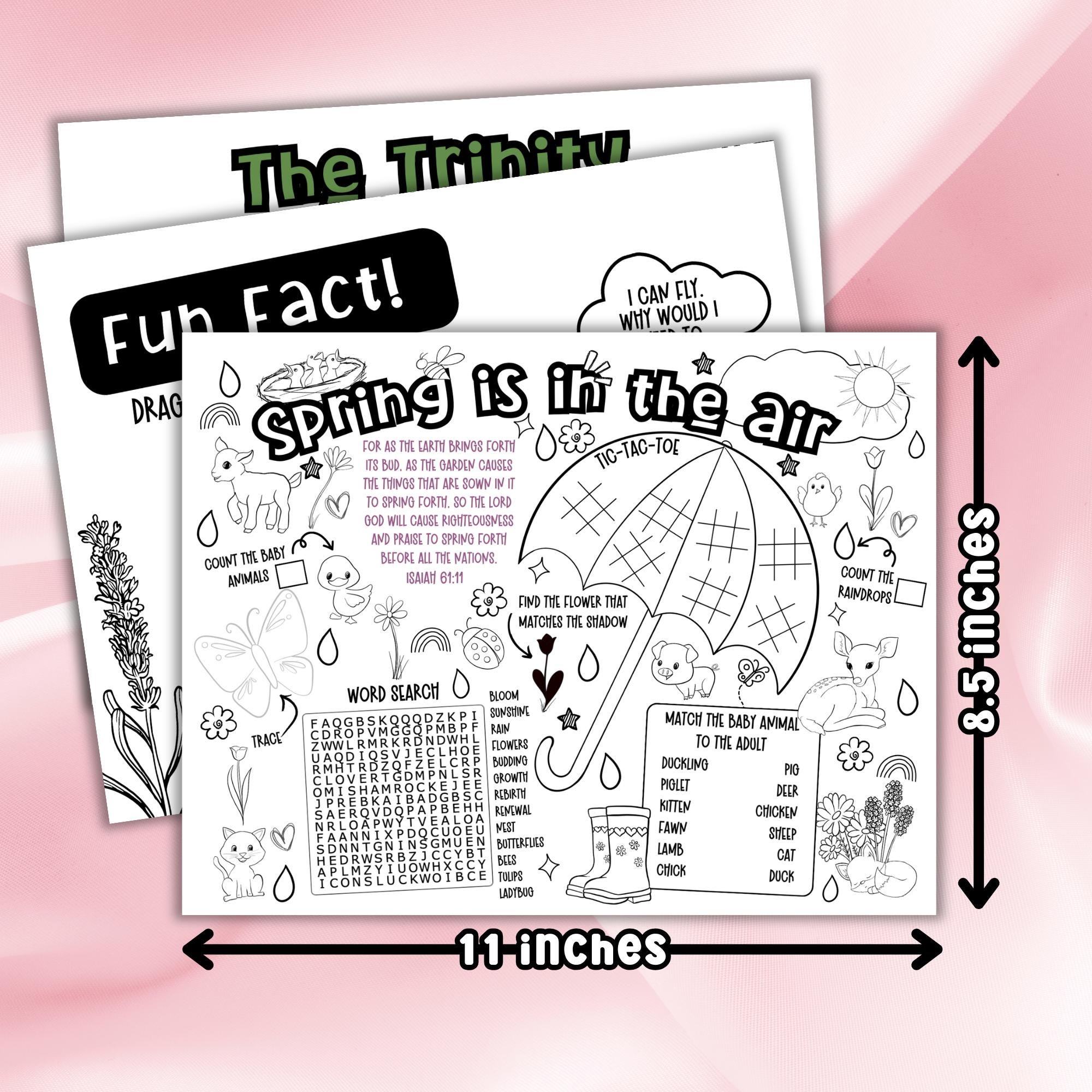 Spring Weather Hand Out Spring Bible Kids Activity Sheets With Science Sunday School Handout ...