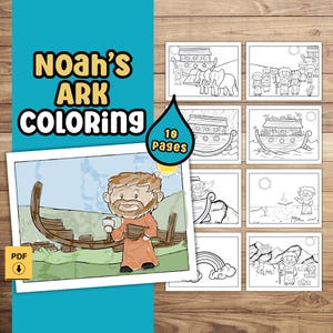 Coloring Kindergarten Homeschool Bible Noah Ark Coloring Book the Flood Bible Coloring Sunday School Activity Preschool Rainbow God Promise