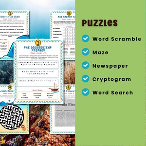 Printable Puzzle Game Bible Escape Room Jonah Whale Activity Kids Church Challenge Scripture Learning Adventure Religious Educational Resource Problem Solving Fun Interactive Experience Sunday School Material Classroom Lesson Digital
