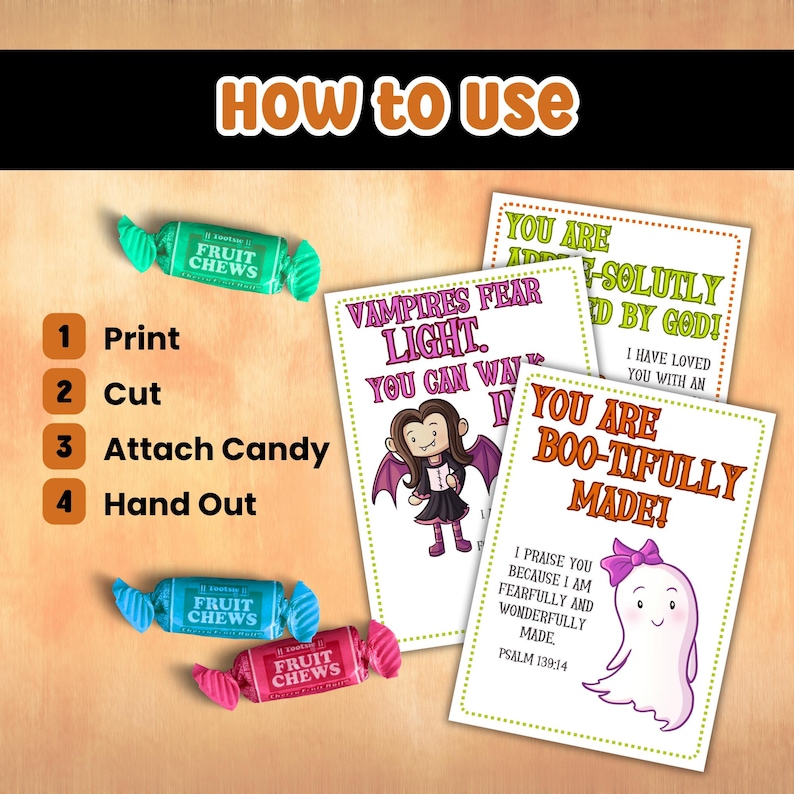 Halloween Bible Verse Cards Christian Halloween Alternatives Church Fall Harvest Party Digital Download Kids Ministry Material Sunday School Resource Multiple Print Sizes Faith Based Learning Tool Educational Design Children Ministry